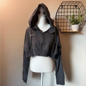 Nike cropped grey hoodie